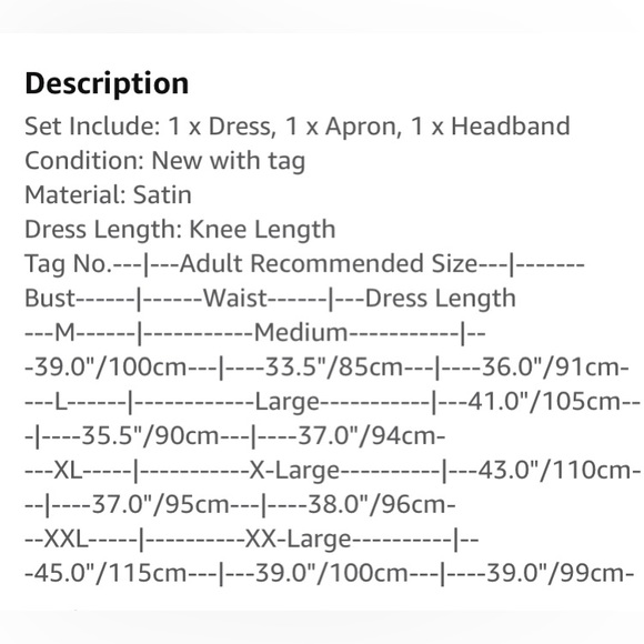 🎀 Maids Outfit Satin Pink for Halloween 🎃 Costume Size XL NWT 🎀 Unisex - Picture 8 of 9